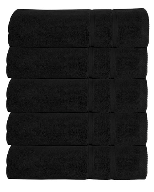 Hotel badhanddoeken zwart - 5 stuks