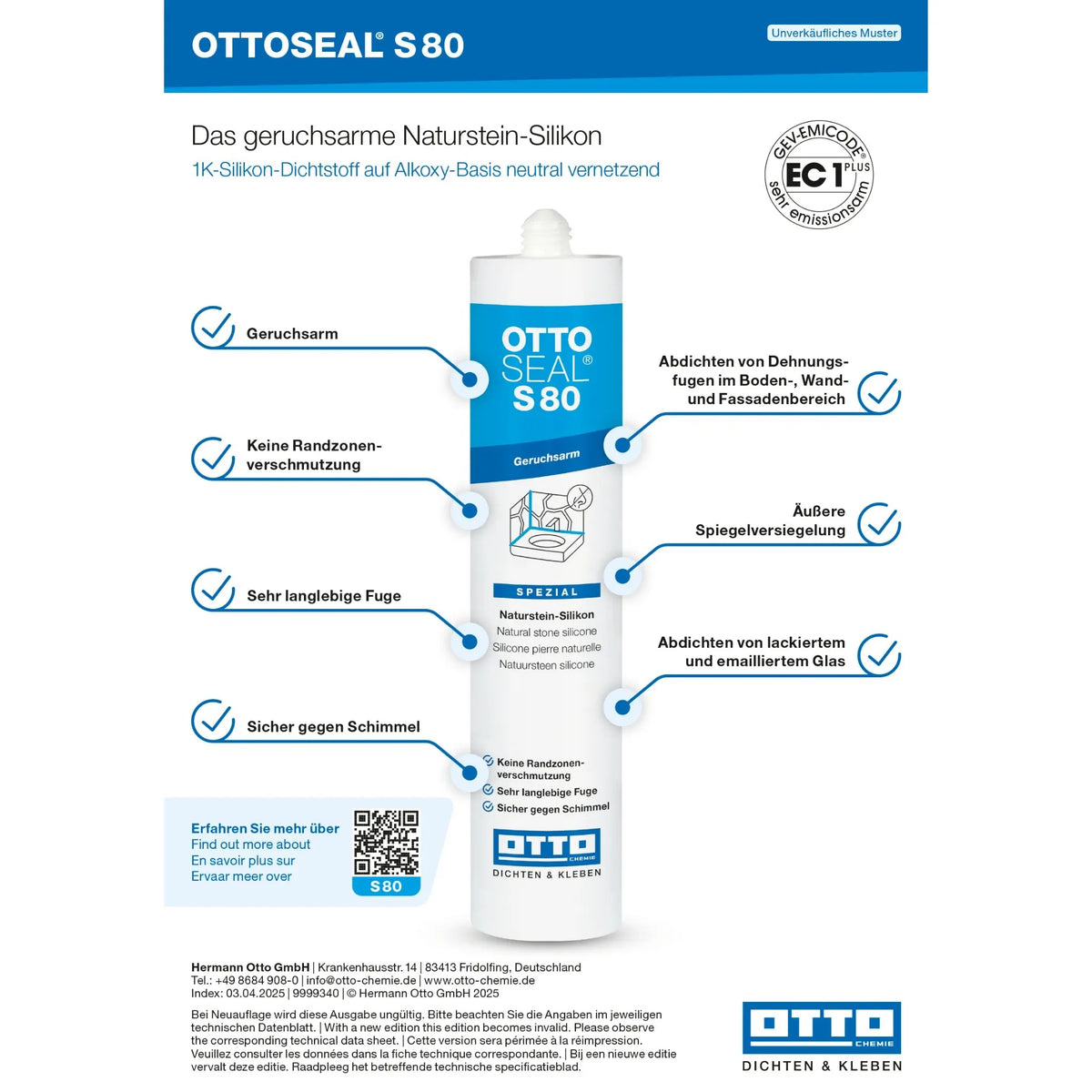 OTTOSEAL S 80 aperçu des caractéristiques
