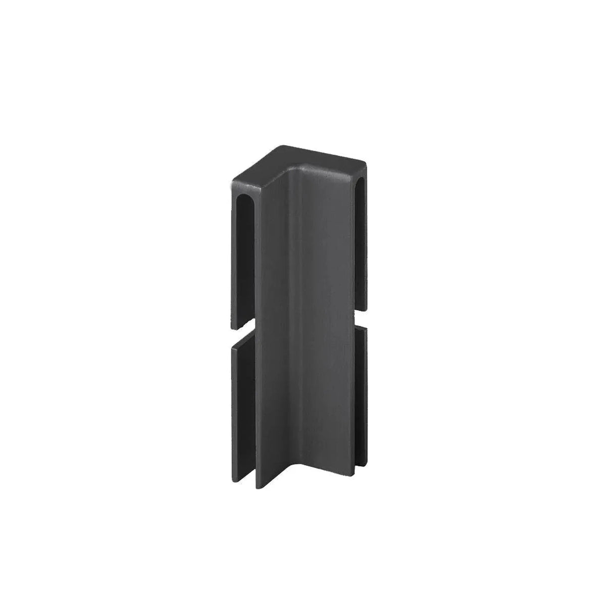 Vue détaillée de l'angle intérieur noir de 40 mm profilé d'angle de balcon en T #FR0003231
