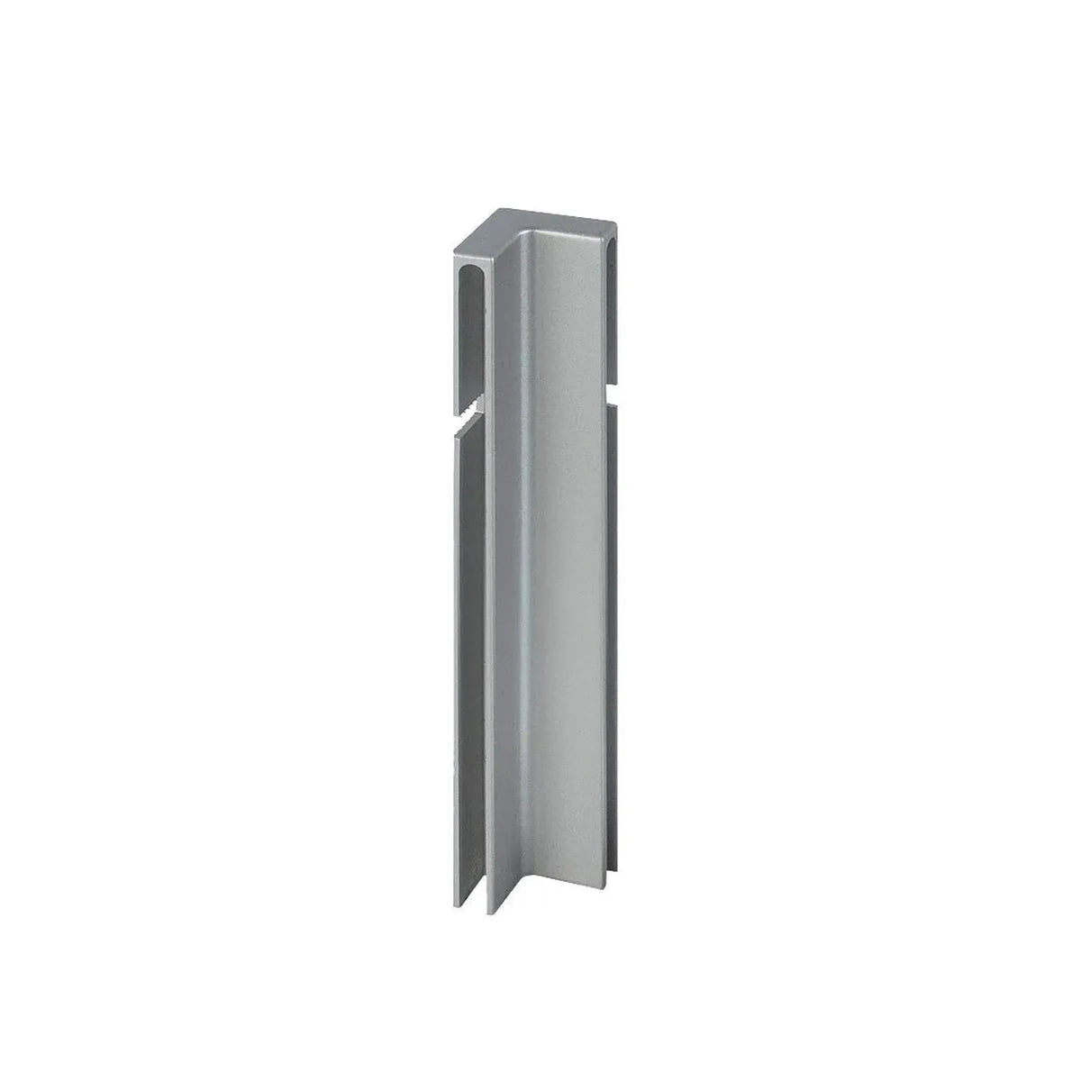 Vue détaillée de l'angle intérieur anodisé argenté de 80 mm profilé angulaire de balcon en forme de T #FR0003297