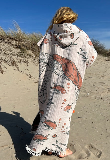 Hydrofiel surfponcho Fish