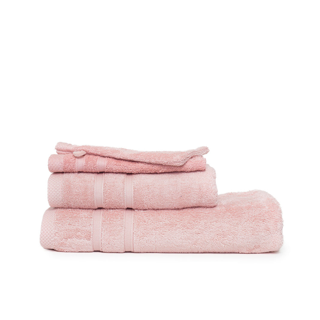Bamboe handdoekenset roze