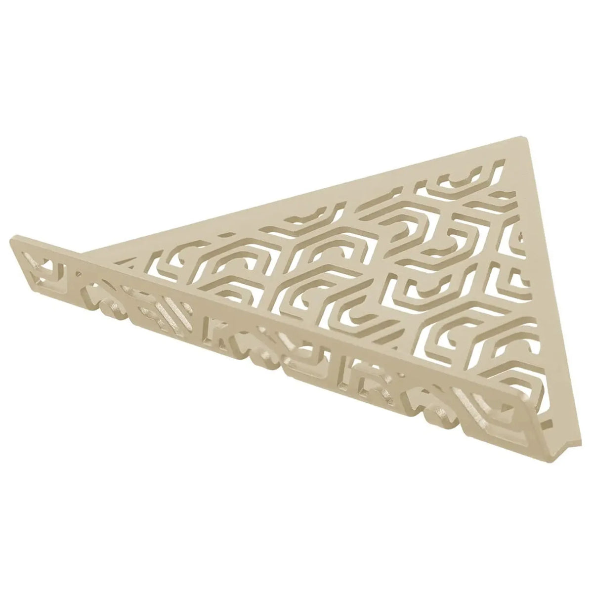 Tablette d'angle en aluminium de couleur sable avec tringle et crochet de suspension dans le style PENTA #FR0004331