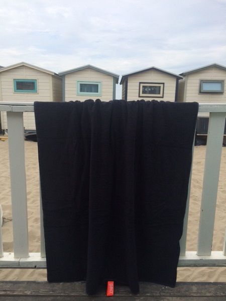 Luxe XXL strandlaken zwart 100x200 cm - 500 gr/m2