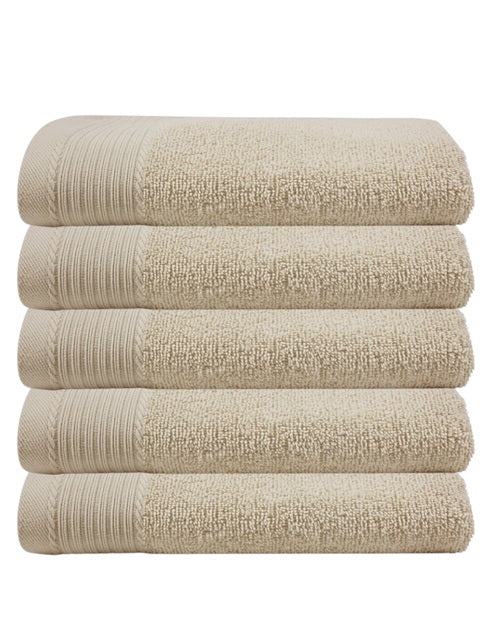 Classic badhanddoeken beige - 5 stuks