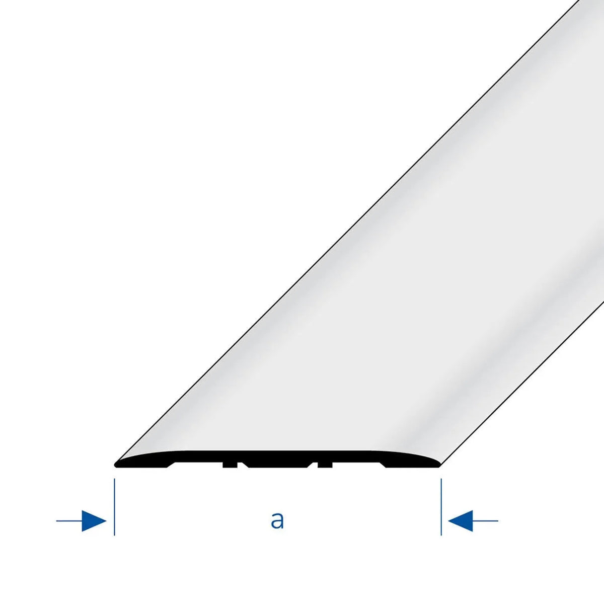 Zeichnung mit Breitenangabe a eines silbernen Abdeckprofils #A0002921 #A0002925 #A0002929 #A0002933