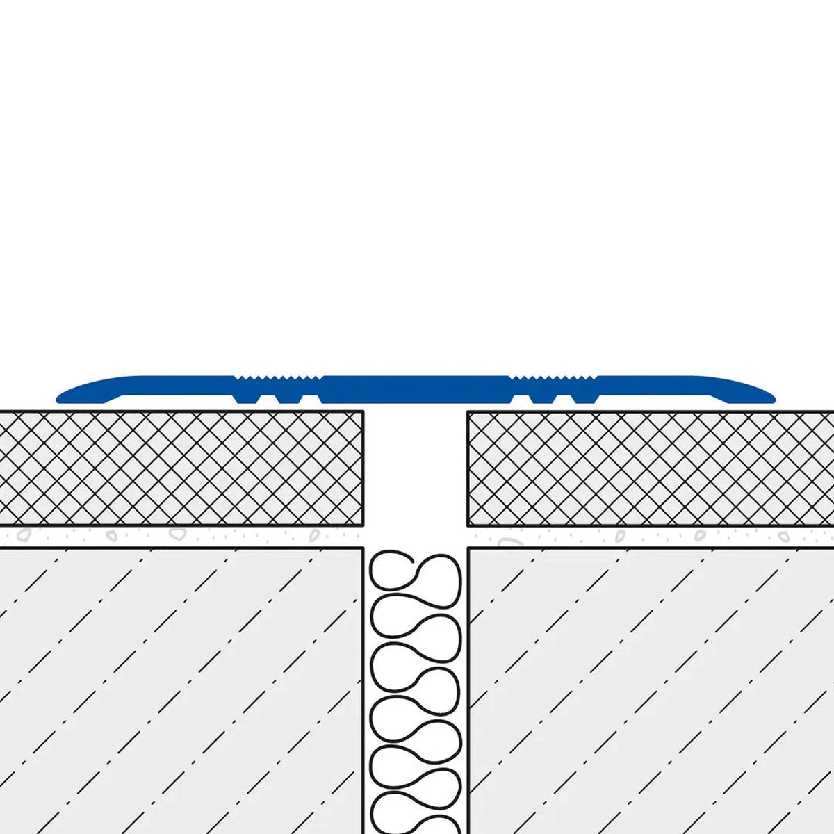 Zeichnung eines breiten Abdeckprofils, welches auf dem Bodenbelag liegt und die Dehnfuge verdeckt #A0002922 #A0002923 #A0002924 #A0002926 #A0002927 #A0002928 #A0002930 #A0002931 #A0002932 #A0002934 #A0002935 #A0002936