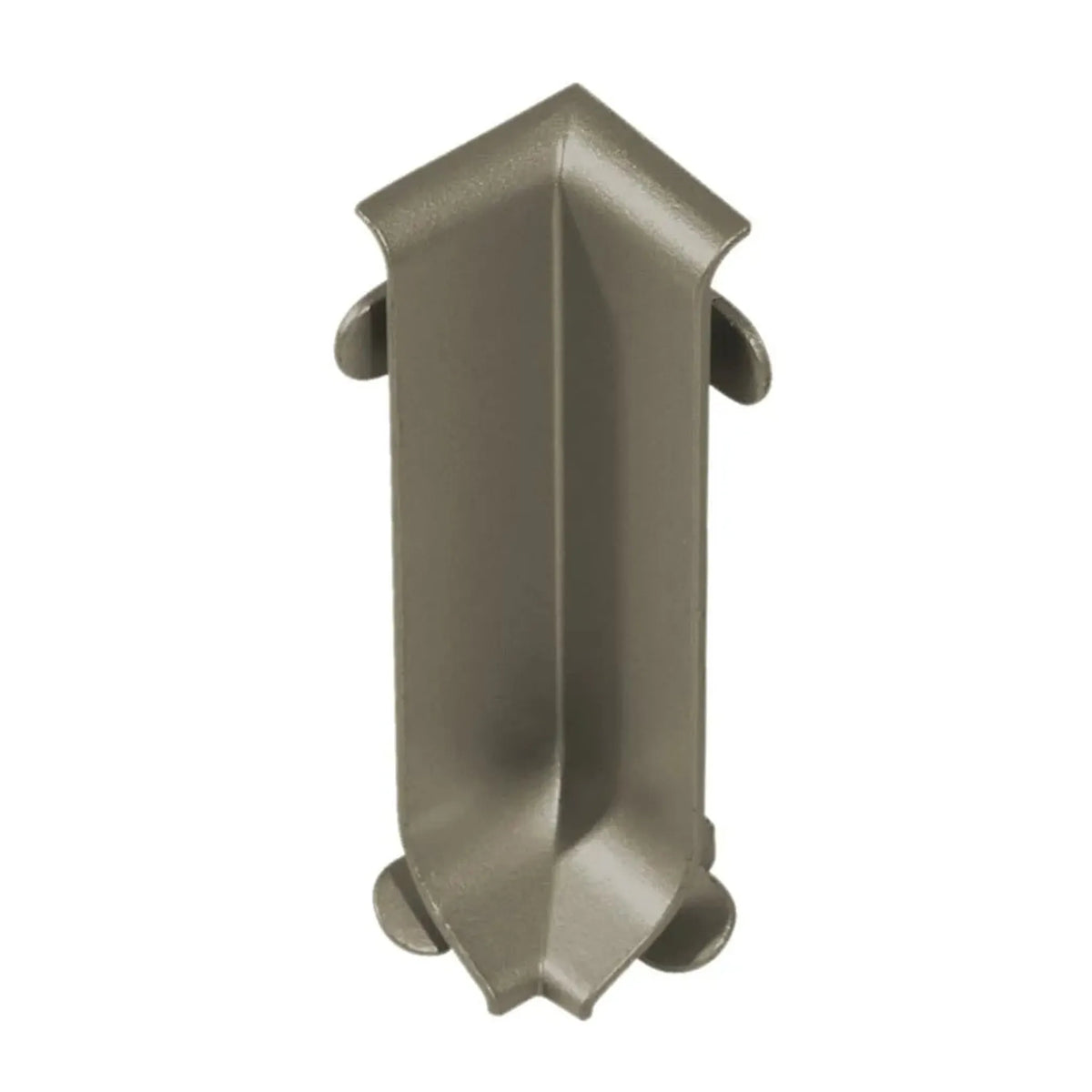 Detailed view of a titanium anodised inside corner skirting board aluminium with matt appearance #A0002066 #A0002071 #A0002076