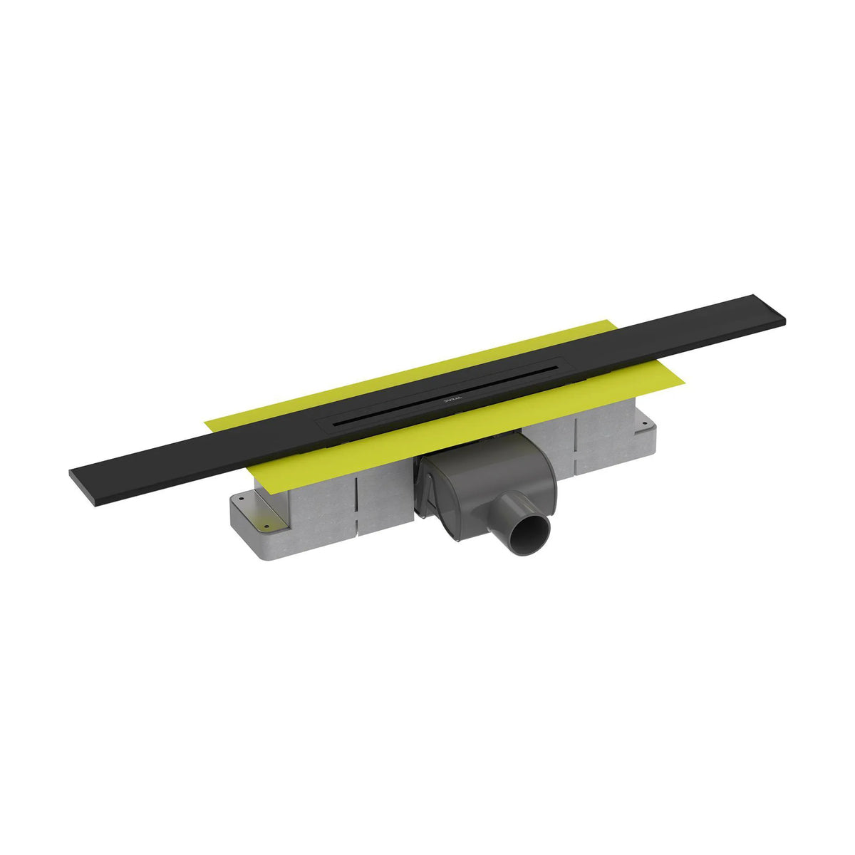 Skracalny komplet odpływu liniowego do połączenia ściennego z czarnym rusztem i wysokością zabudowy 101 mm #A0005339 #A0005345 #A0005351