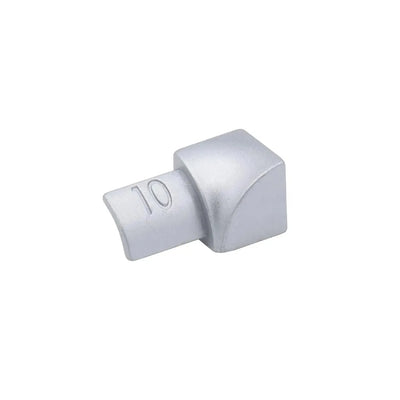 Internal corners for aluminium round edge tile trim silver