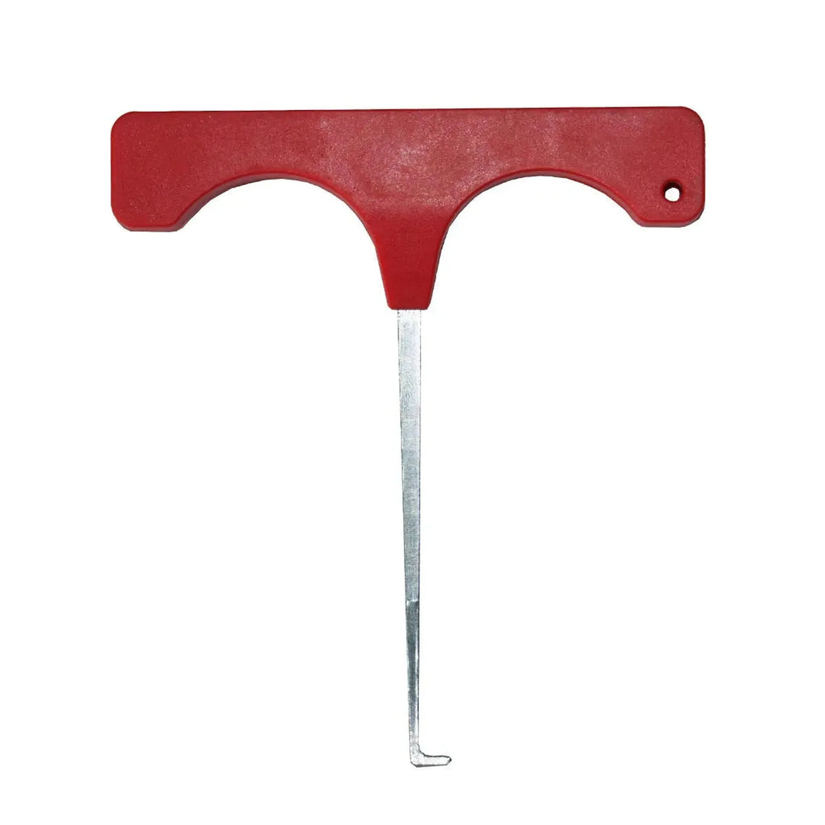 Detailed view of the slab lifter for landscaping with red handle
