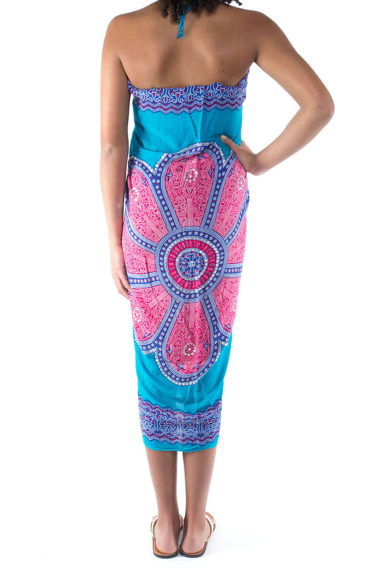 sarong dark turquoise tosca 1-2