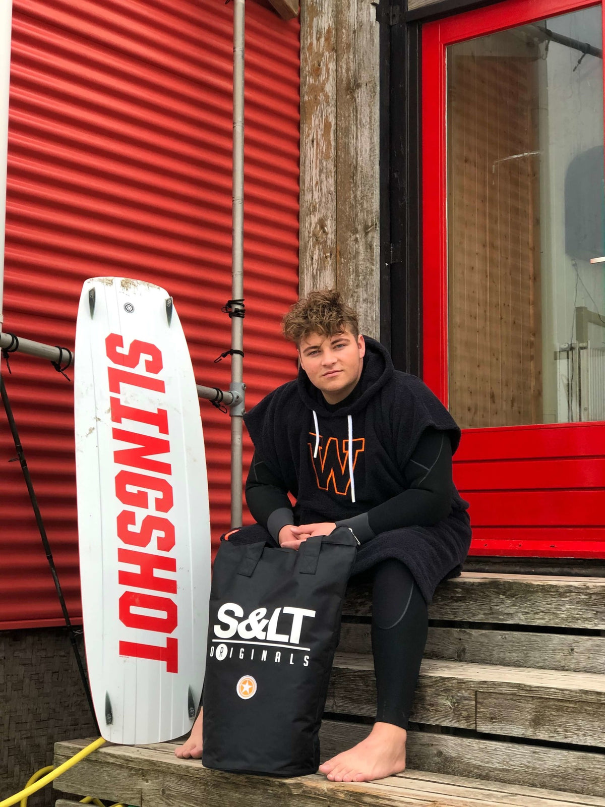 Surfponcho zwart