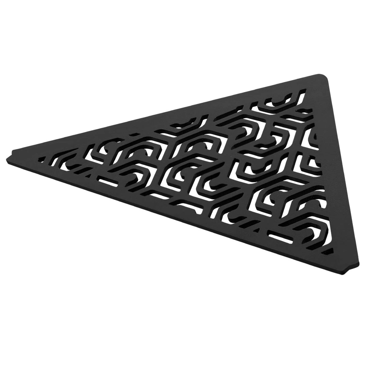 Detail image black TI-SHELF triangular corner shelf aluminium with Penta pattern #A0004298