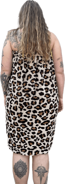 XL saunahanddoek panter dames