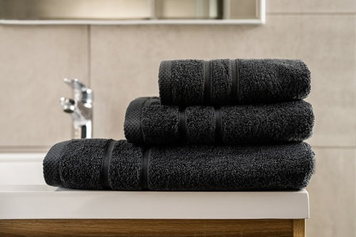 De Luxe handdoekenset zwart