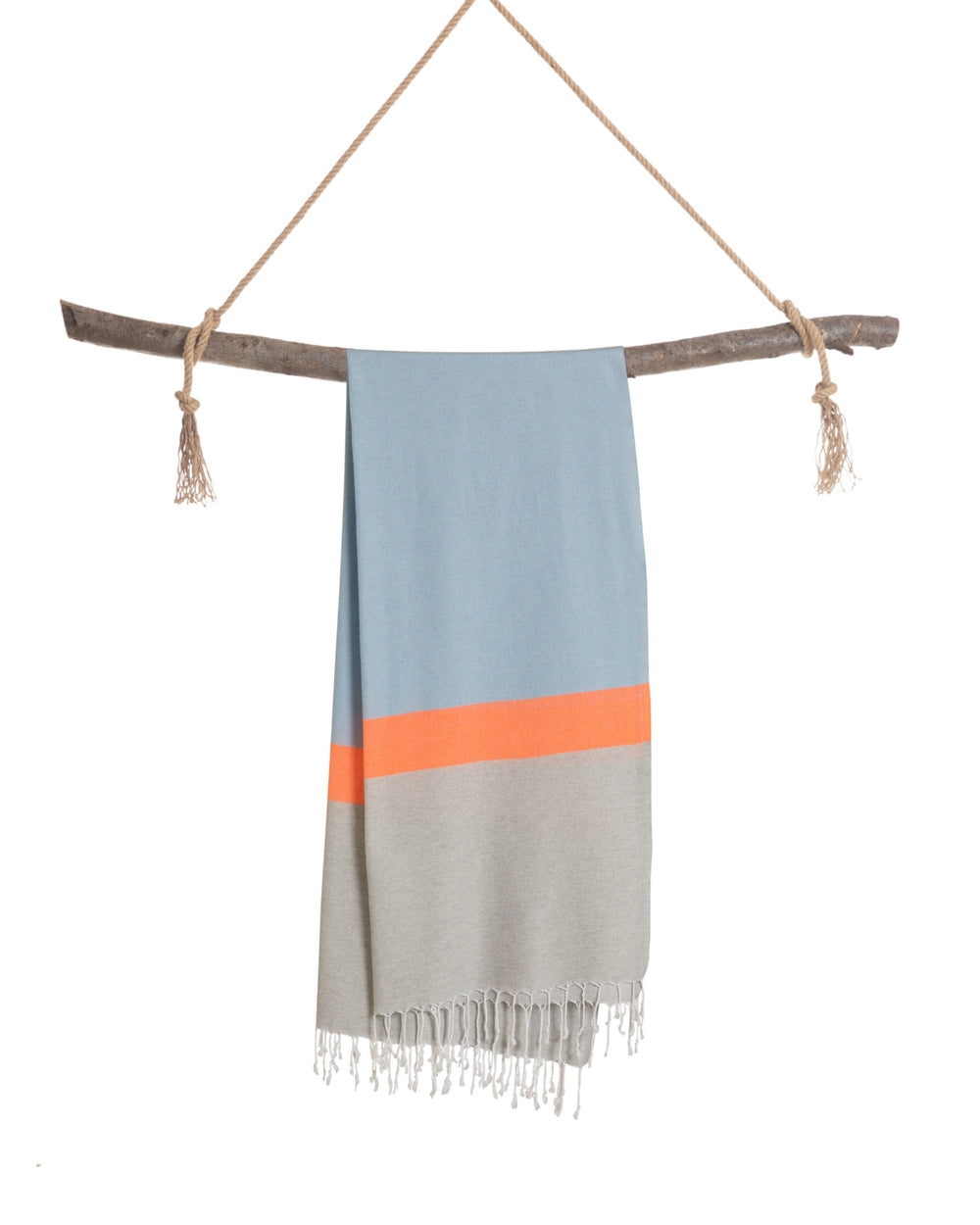 Neon hamamdoek blauw/grijs