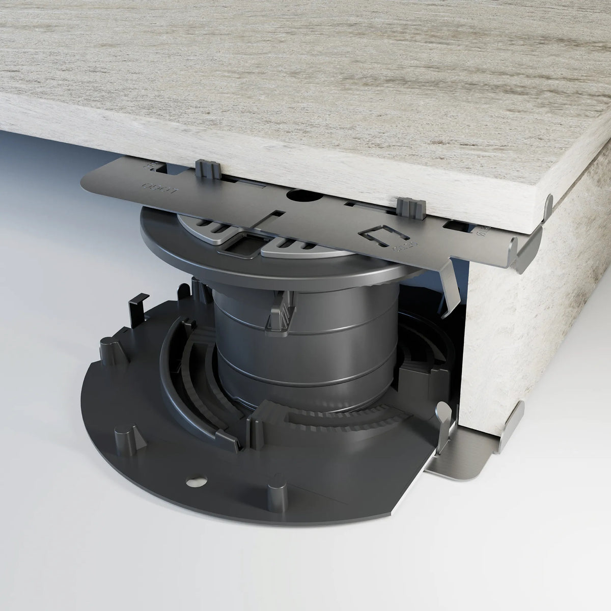 Ambience image of the stainless steel clips for fixing slabs on the side