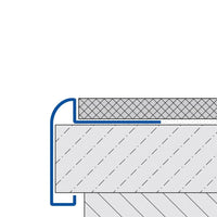 Dessin du profilé du plan de travail transformé en coupe transversale avec le plan de travail en saillie