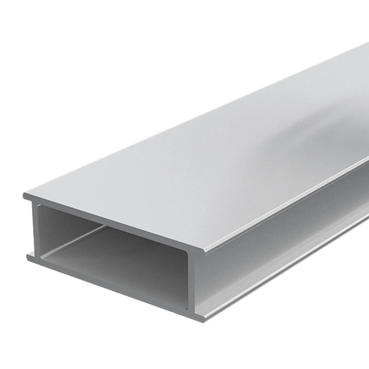 Szyna nośna do systemu wsporników tarasowych z aluminium z prostokątnym otworem z przodu