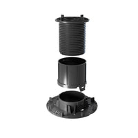 Stelzlager Flexibal Pro L in Einzelteilen mit selbstnivellierendem Stelzlagerkopf für 4mm Fugenbreiten.
#A0005225
#A0005226