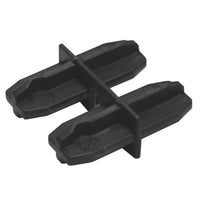 Black plug connector for the Flexibal Pro support rail for pedestal supports