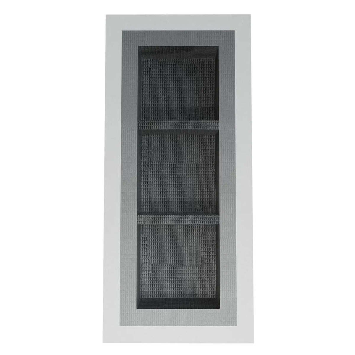 Vue de face de la niche murale à carreler PRO 250 x 800 x 87 mm avec voile d'étanchéité et deux étagères intermédiaires #FR0005003