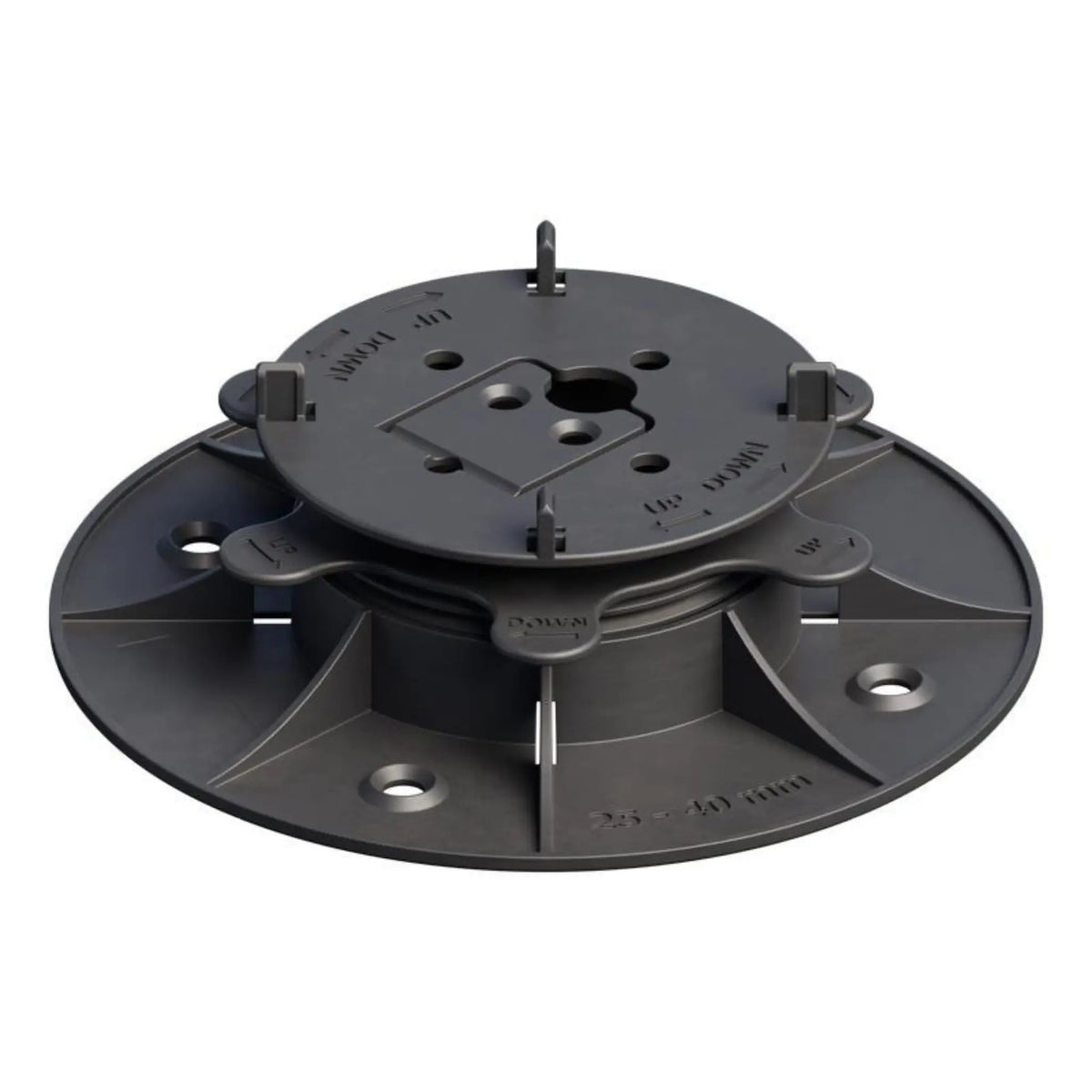 Stelzlager OSL-A höhenverstellbar aus dunklem PVC
#A0005386
