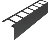 profilé angulaire pour balcon en forme de T noir mat avec aile perforée et cache 100mm #FR0003224