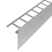 profilé angulaire pour balcon en forme de T argenté mat avec aile perforée et cache 100mm #FR0003284