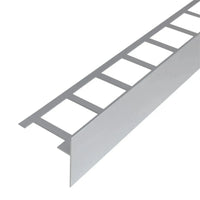 profilé angulaire pour balcon en forme de T argenté mat avec aile perforée et cache 60mm #FR0003287