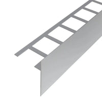 profilé angulaire pour balcon en forme de T argenté mat avec aile perforée et cache 80mm #FR0003288