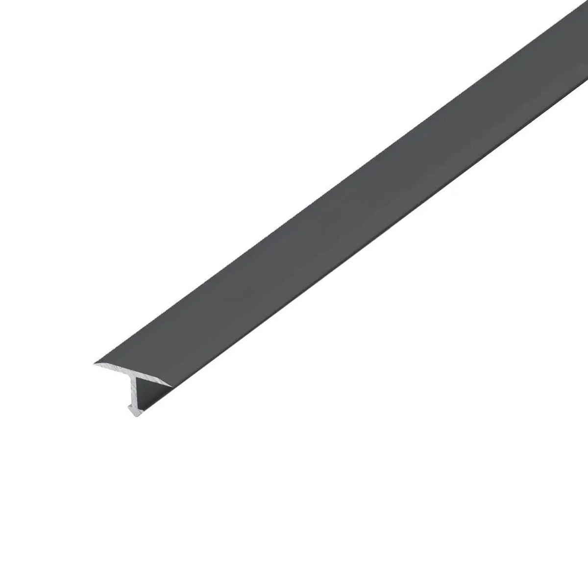 profilé de transition étroit en forme de T, revêtu de noir, aluminium #FR0005061