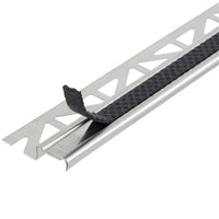 Profilé d'escalier antidérapant acier inoxydable avec insert antidérapant noir nuit #FR0001727