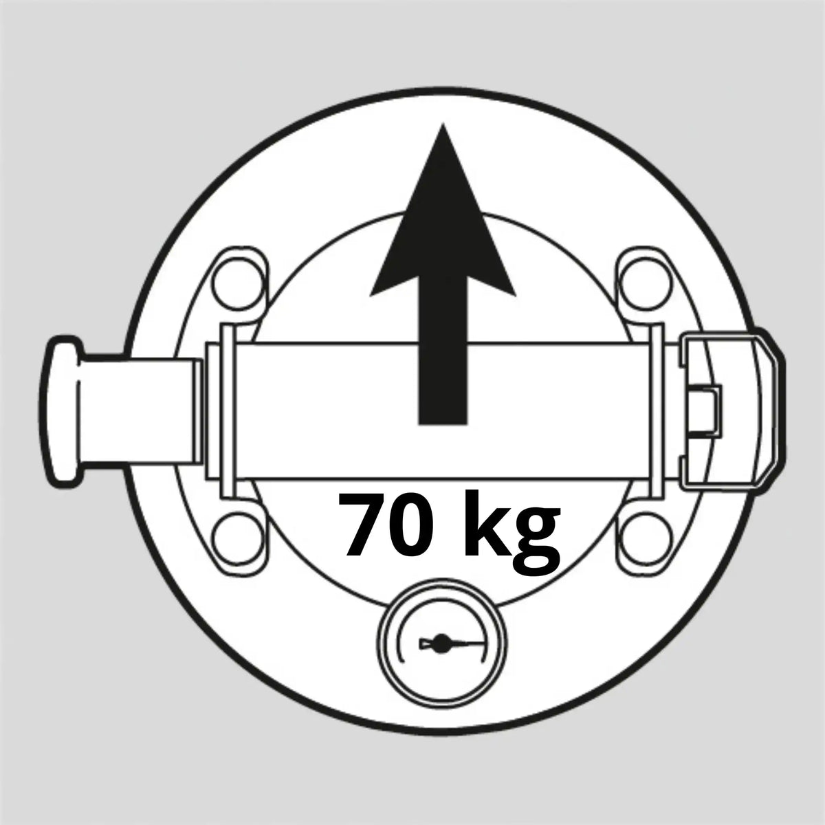 Drawing Battipav suction lifter with horizontal load capacity specification of 70 kg