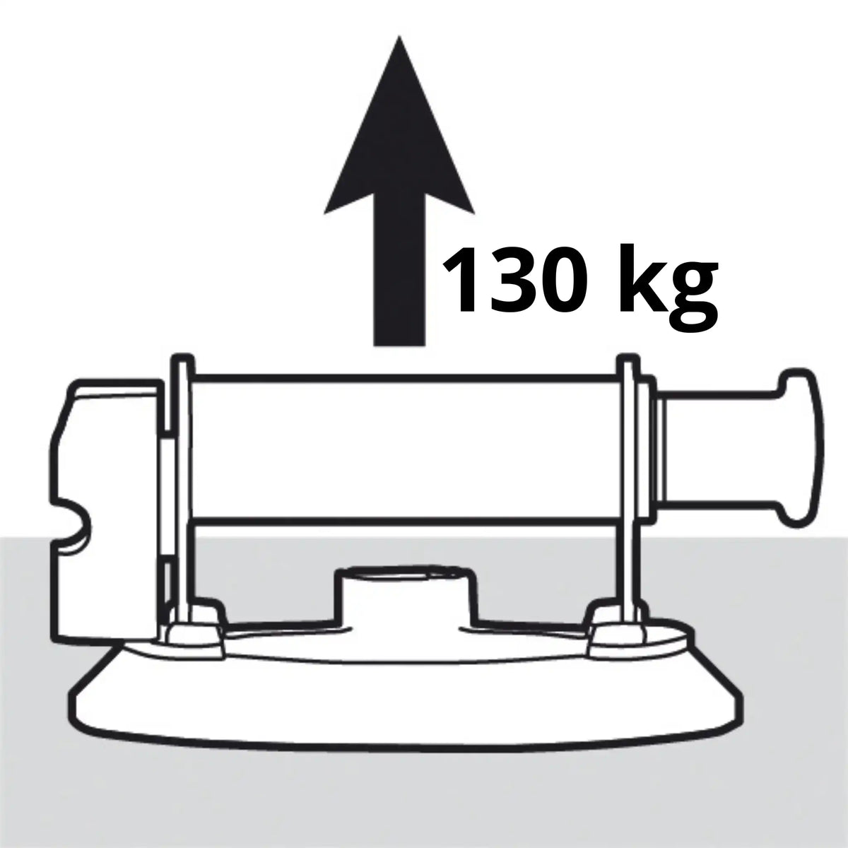 Drawing Battipav suction lifter with vertical load capacity specification of 130 kg