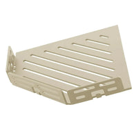 Image détaillée Tablette d'angle pentagonale TI-SHELF en aluminium couleur sable avec motif Line et tringle #FR0004325
