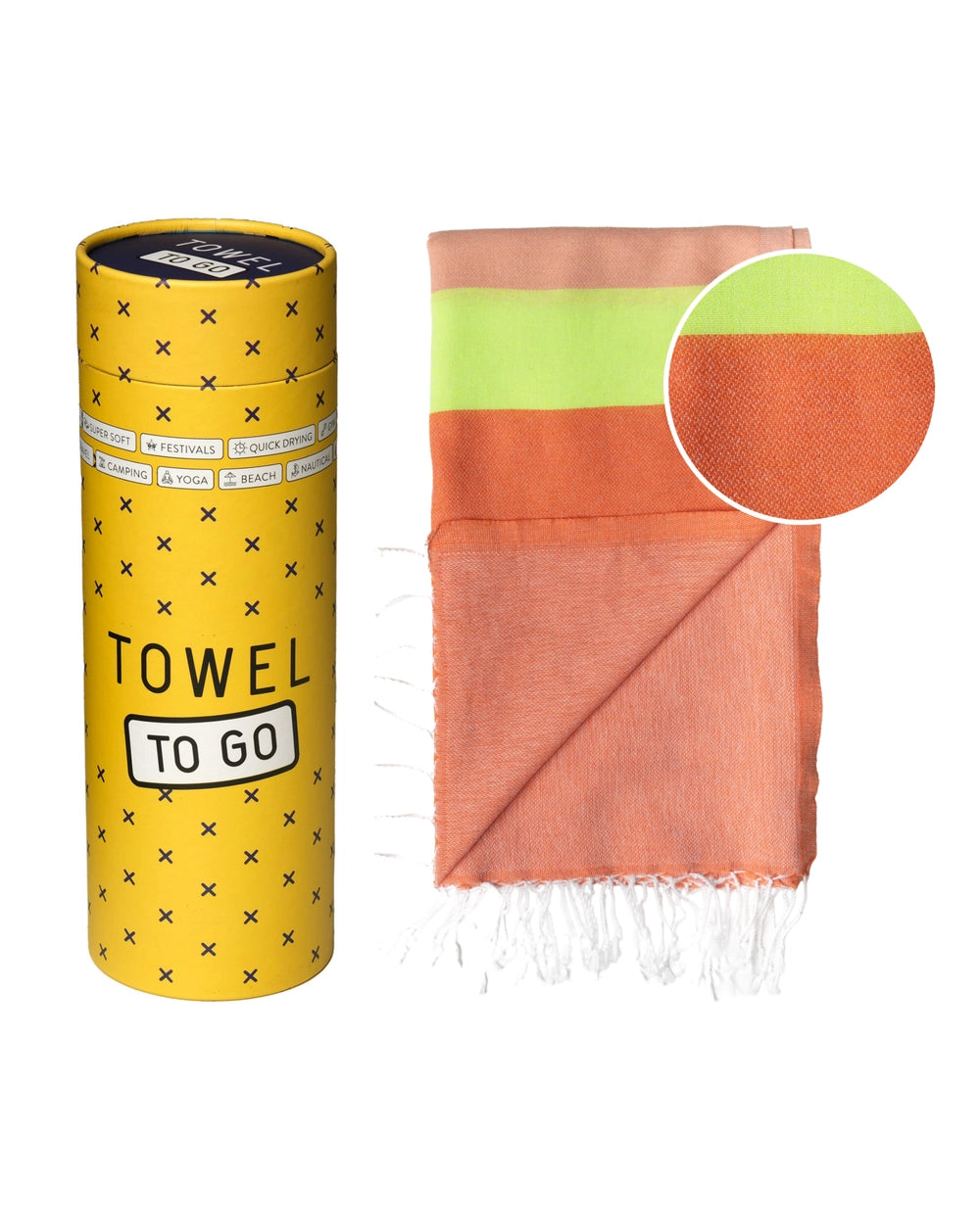 Neon hamamdoek oranje/roze