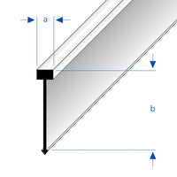 Scheidingsprofiel T-vorm messing terrazzo grote variant 25mm tekening #A0005450