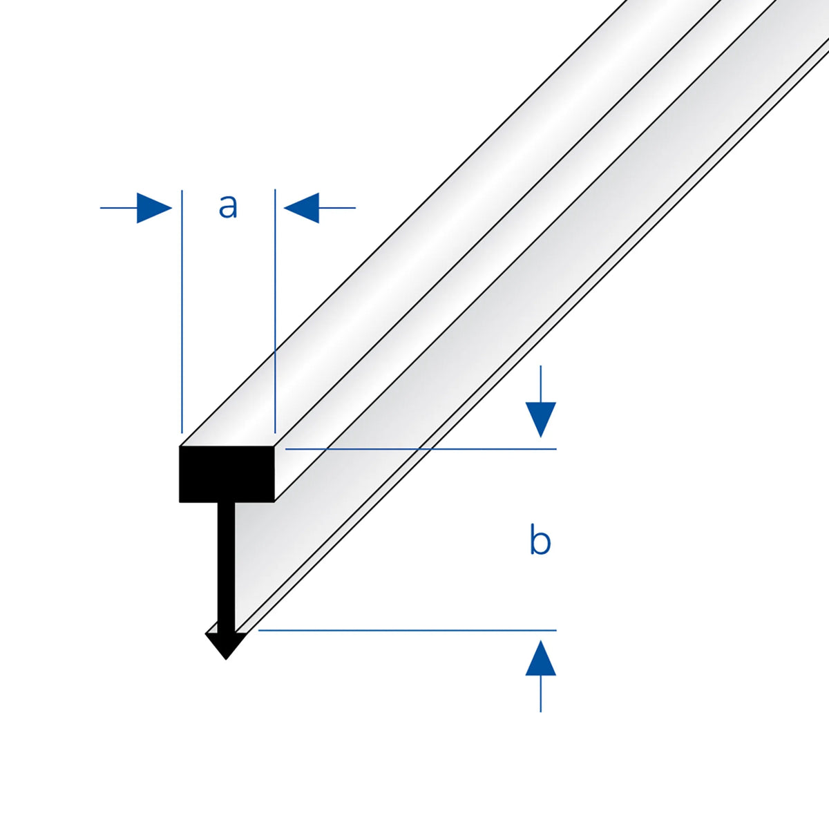 Scheidingsprofiel T-vorm messing terrazzo kleine variant 10mm tekening #A0005449