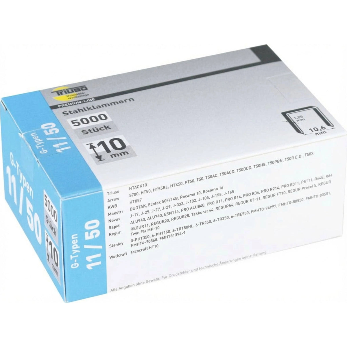 Agrafes en acier pour agrafeuse à marteau 5000 pièces, 10 mm
#A0005626
