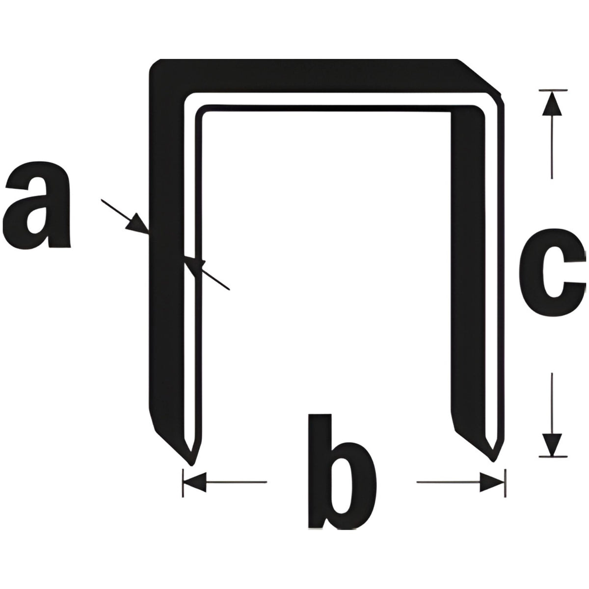 Agrafes en acier pour agrafeuse à marteau, dessin avec indication des dimensions