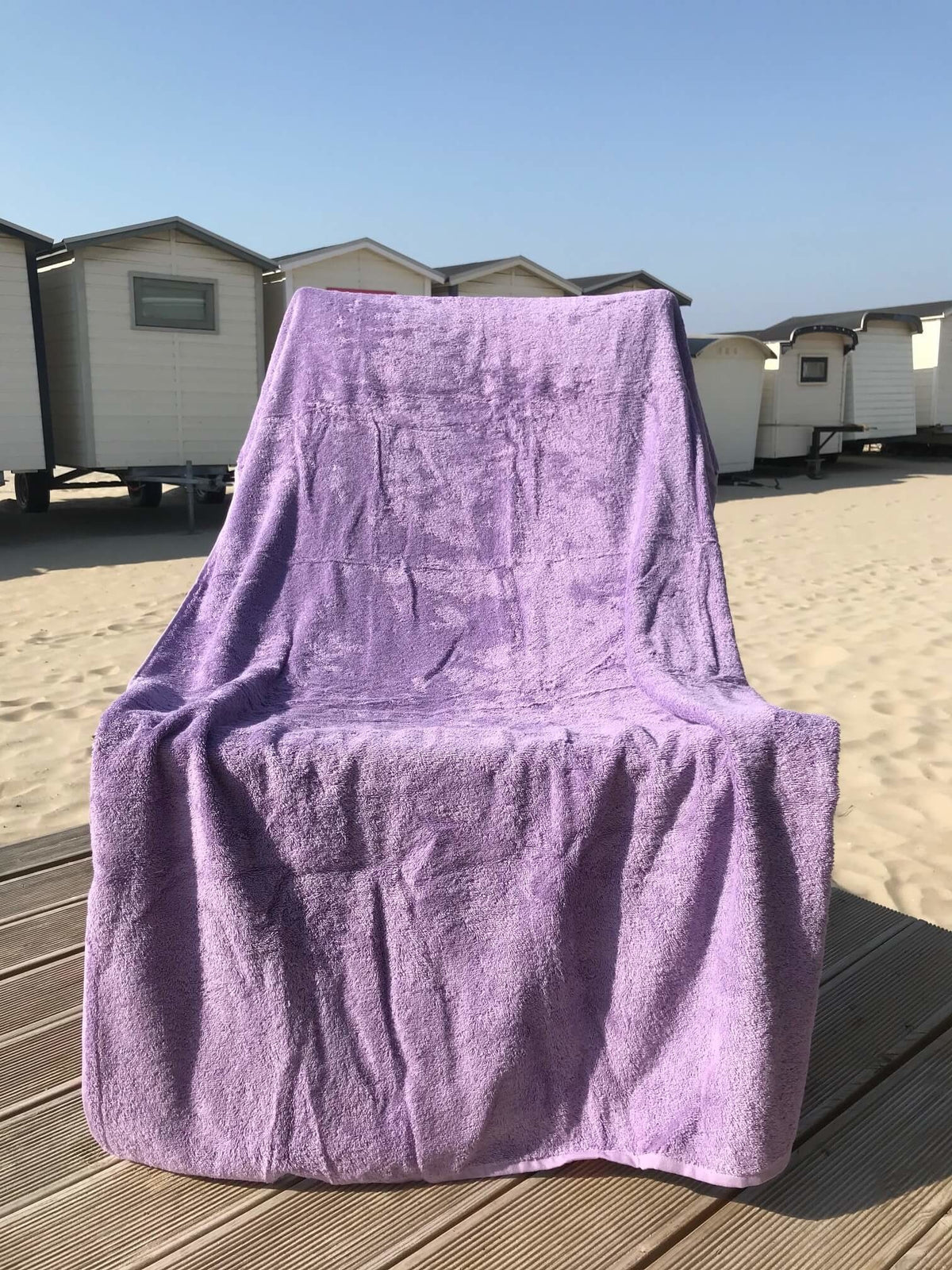 Badstof strandlaken lila