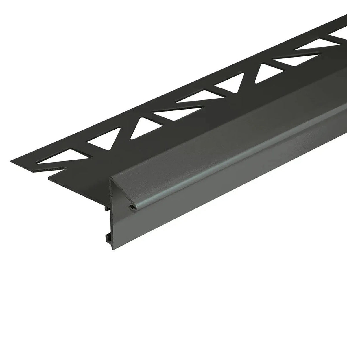 Close-up of the anthracite drip edged balcony profile. Panel height 18 mm #A0003299 #A0003303 #A0003306
