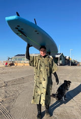 Camo surfponcho met rits