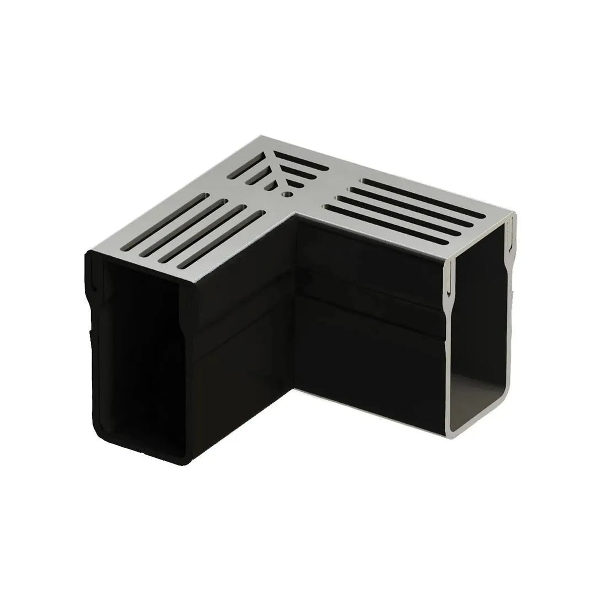 Photo détaillée de la pièce d'angle à angle droit, haute et étroite UD Pro 65 avec grille argent #A0003397