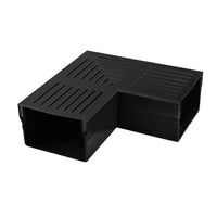 Photo détaillée de la pièce d'angle à angle droit, plate et large UD Pro 100 avec grille noire #A0003391