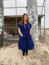 Donkerblauwe surfponcho