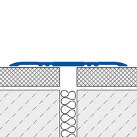 Zeichnung eines breiten Abdeckprofils, welches auf dem Bodenbelag liegt und die Dehnfuge verdeckt  #A0002922 #A0002923 #A0002924 #A0002926 #A0002927 #A0002928 #A0002930 #A0002931 #A0002932 #A0002934 #A0002935 #A0002936