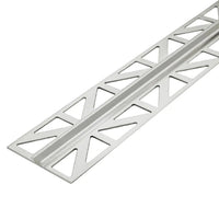 DURAL Dehnungsfugenprofil aus Aluminium mit grauer EPDM Einlage und zwei Schenkeln mit Dreiecksstanzung